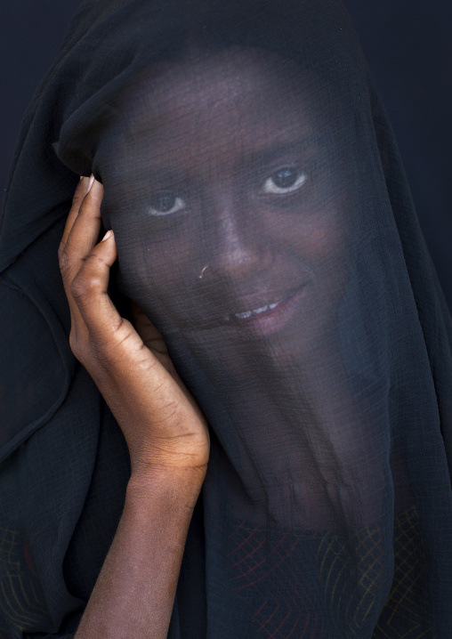 Fatouma Mahammed From Afar Tribe Afambo With A Veil Over Her Face, Ethiopia