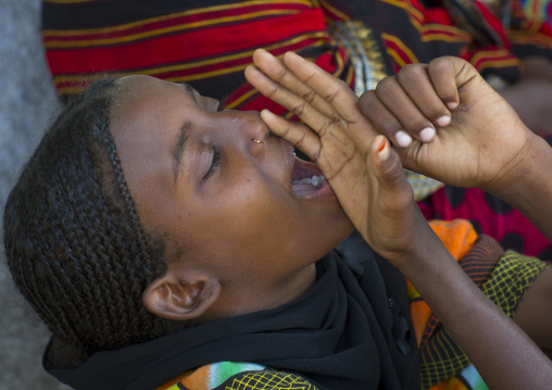 Fatouma Mahammed From Afar Tribe Showing How Her Teeth Were Sharpened, Afambo, Ethiopia