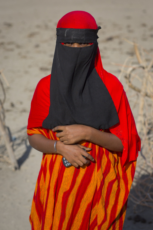 Afar Tribe Woman Wearing A Burqa, Assayta, Ethiopia