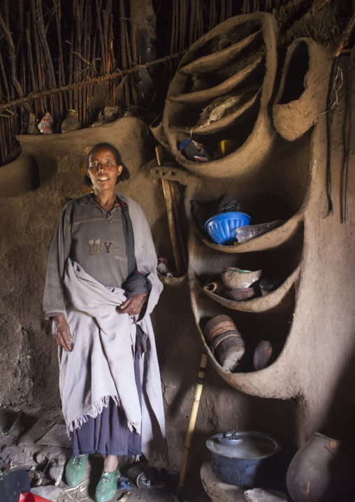 Ethiopian Woman Inside Her House, Lalibela, Ethioipia