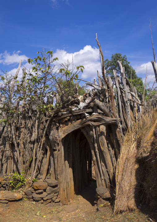 Konso Village Entrance And Wooden Fences, Southern Ethiopia