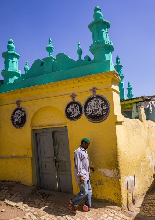 Man Coming Oput Of A Mosque In The Old Town, Harar, Ethiopia