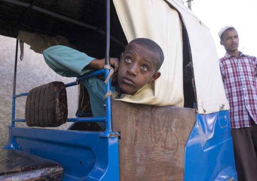 Child In A Tuk Tuk Taxi, Harar, Ethiopia