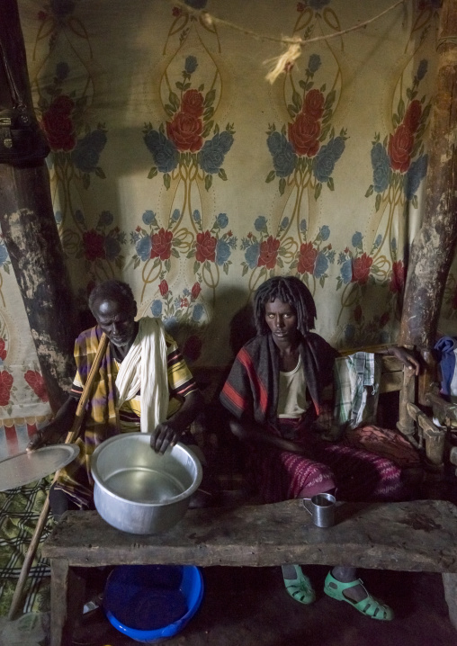 Afar Tribe Men In Local Bar, Assayta, Ethiopia