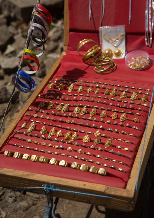 Small jeweller stall in a market, Oromo, Sambate, Ethiopia