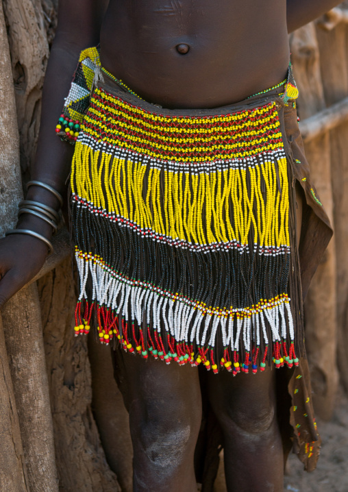 Nyangatom tribe traditional beaded skirt, Omo valley, Kangate, Ethiopia