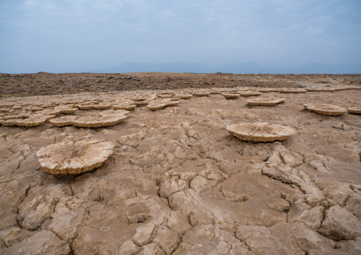 Volcanic formations of dallol in the danakil depression, Afar region, Dallol, Ethiopia