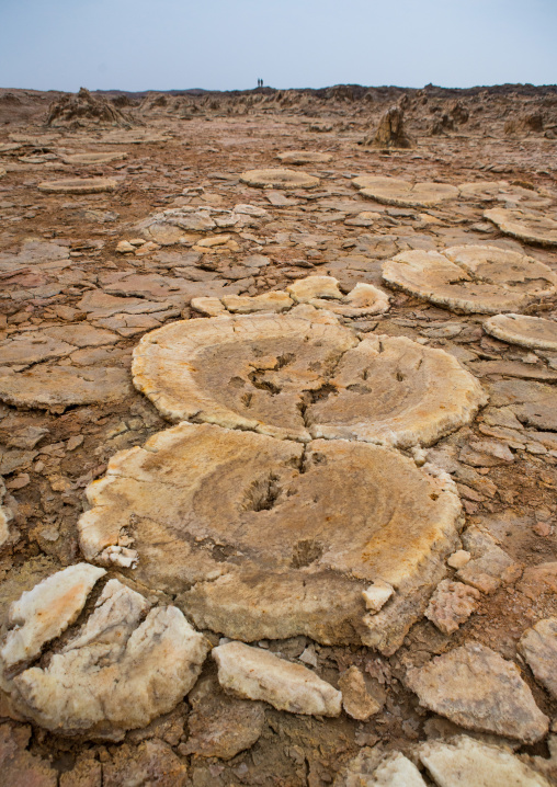 Volcanic formations of dallol in the danakil depression, Afar region, Dallol, Ethiopia