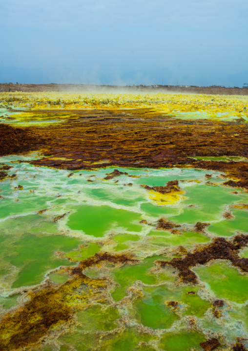 The colorful volcanic landscape of dallol in the danakil depression, Afar region, Dallol, Ethiopia