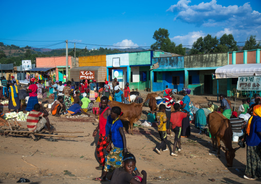 Busy saturday market, Omo valley, Jinka, Ethiopia