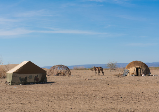 School under a tent in a small afar tribe village, Afar region, Assayta, Ethiopia