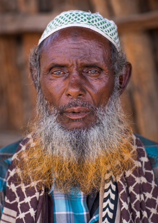 Afar tribe elder with red beard, Afar region, Assayta, Ethiopia