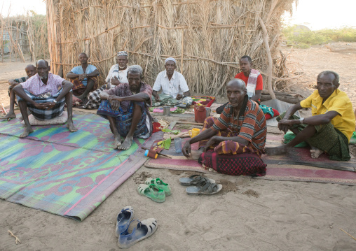Afar tribe elders meeting, Afar region, Afambo, Ethiopia