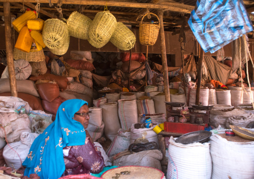 Spice and grain market in the old town, Harari region, Harar, Ethiopia