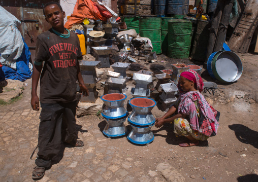 Metal market in the old town, Harari region, Harar, Ethiopia
