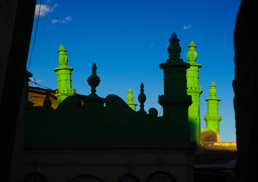 Minarets of a mosque in the old town, Harari region, Harar, Ethiopia