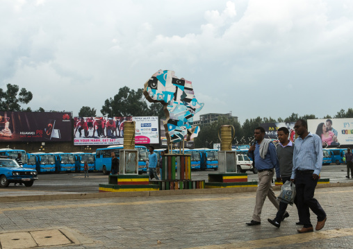 Giant advertisements billboards on churchill avenue, Addis abeba region, Addis ababa, Ethiopia