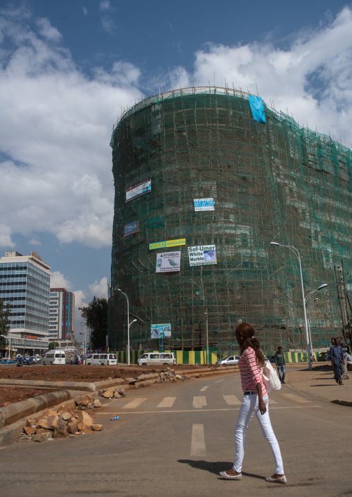 Construction of skyscrapers in the city center, Addis abeba region, Addis ababa, Ethiopia
