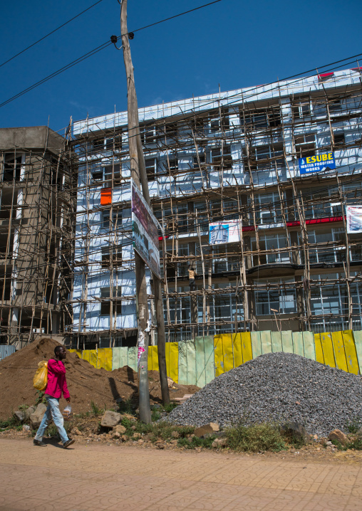 Construction of skyscrapers in the city center, Addis abeba region, Addis ababa, Ethiopia