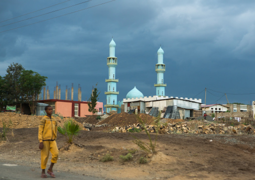 Blue mosque in a village, Kembata, Alaba kuito, Ethiopia