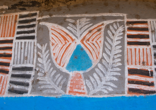 Ethiopia, Kembata, Alaba Kuito, detail of a painted house