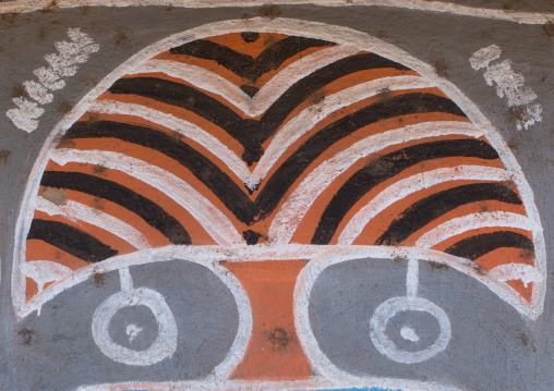Ethiopia, Kembata, Alaba Kuito, detail of a painted house