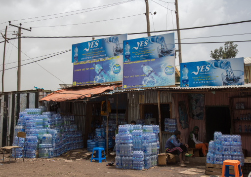 Bottled drinking water for street sale, Addis abeba region, Addis ababa, Ethiopia