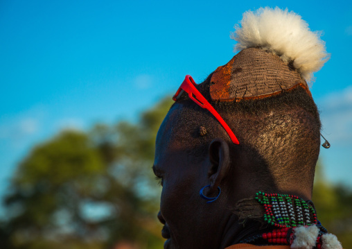 Hamer tribe man with clay bun on the head, Omo valley, Turmi, Ethiopia