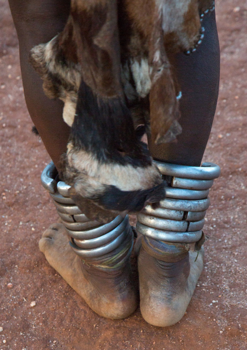 Iron anklets of a hamer woman, Omo valley, Turmi, Ethiopia