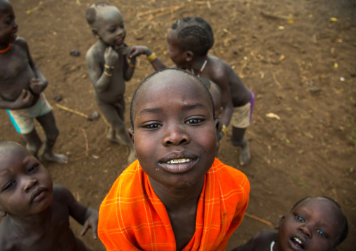 Bodi tribe children, Omo valley, Hana mursi, Ethiopia