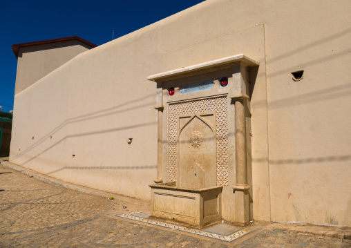 Fountain on the wall of an old harari house renovated by the turkish governement, Harari Region, Harar, Ethiopia