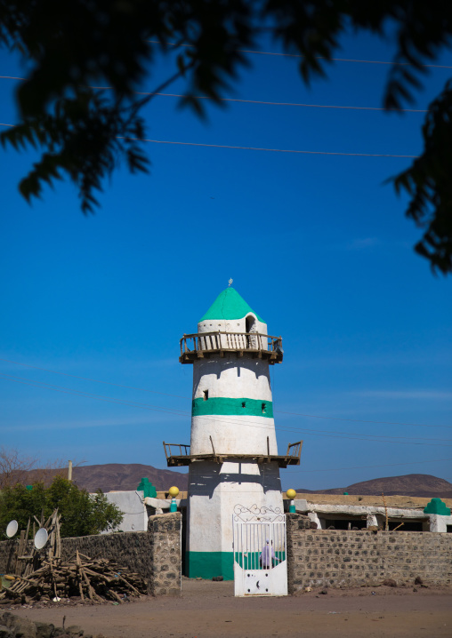 Sultan Alimirac Canfere mosque and its famous minaret, Afar region, Assaita, Ethiopia