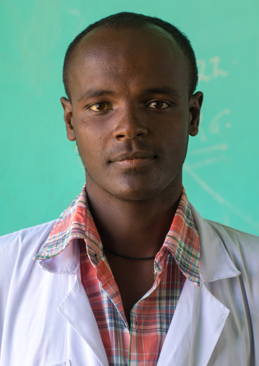 Portrait of an ethiopian teacher in a primary school, Afar region, Semera, Ethiopia