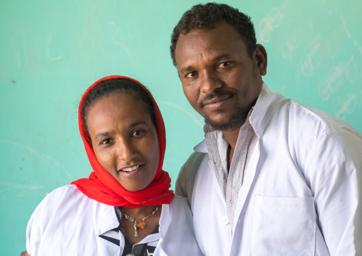 Portrait of ethiopian teachers in a primary school, Afar region, Semera, Ethiopia
