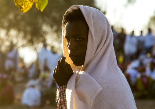 Ethiopian pilgrim at Timkat festival, Amhara region, Lalibela, Ethiopia