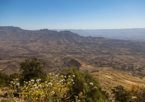 View from Asheten Mariam rock hewn church on the highlands, Amhara region, Lalibela, Ethiopia