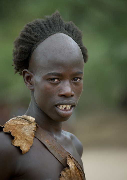 Portrait Of Bull Jumper Hamer Boy With A Mane Like Hairstyle Portrait Omo Valley Ethiopia