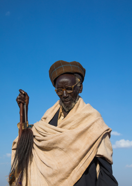Portrait of a Borana tribe elder during the Gada system ceremony in Borana tribe, Oromia, Yabelo, Ethiopia