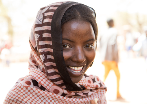 Portrait of a smiling Borana tribe young woman, Oromia, Yabelo, Ethiopia
