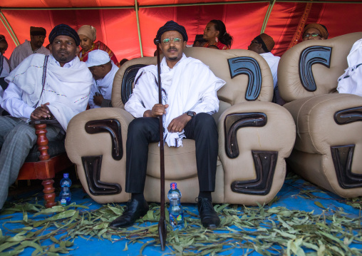 Oromia state president Lemma Megerssa during the Gada system ceremony in Borana tribe, Oromia, Yabelo, Ethiopia