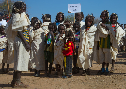 Dabale age grade boys during the Gada system ceremony in Borana tribe, Oromia, Yabelo, Ethiopia