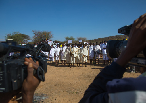 Grade age teenagers during the Gada system ceremony in Borana tribe, Oromia, Yabelo, Ethiopia