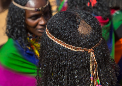 Tonsure that indicates the Borana tribe girl is virgin during the Gada system ceremony, Oromia, Yabelo, Ethiopia