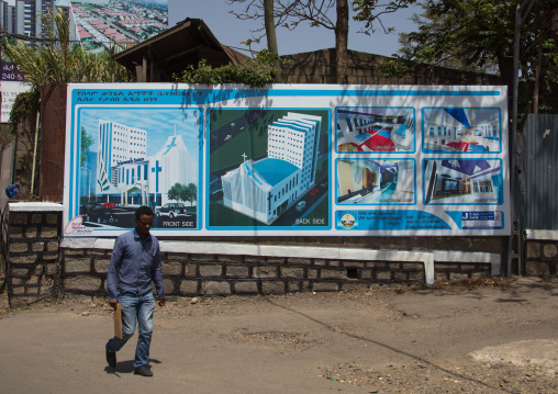Billboard depicting a future church to be built, Addis Ababa region, Addis Ababa, Ethiopia