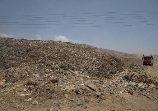 Truck in Koshe rubbish dump, Addis Ababa region, Addis Ababa, Ethiopia