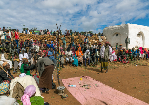 Oromo pilgrims in the shrine of sufi Sheikh Hussein , Oromia, Sheik Hussein, Ethiopia