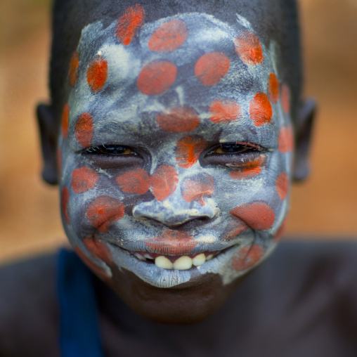 Surma Boy With Painted Face, Kibbish, Omo Valley, Ethiopia