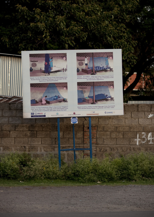 Billboard of a prevention campaign against malaria, Ethiopia