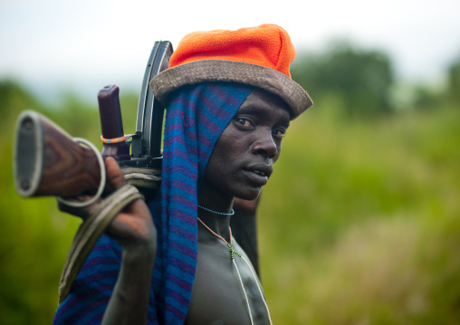 Suri Man With A Kalashnikov, Omo Valley, Ethiopia