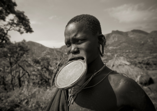 Surma Woman With A Lip Plate, Turgit Village, Omo Valley, Ethiopia